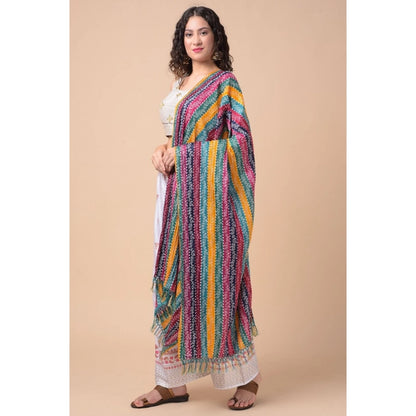 pkrkart Women's Chanderi Printed Dupatta (Multicolor, Length: 2.25 to 2.50 Mtr)