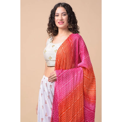 pkrkart Women's Chanderi Printed Dupatta (Multicolor, Length: 2.25 to 2.50 Mtr)