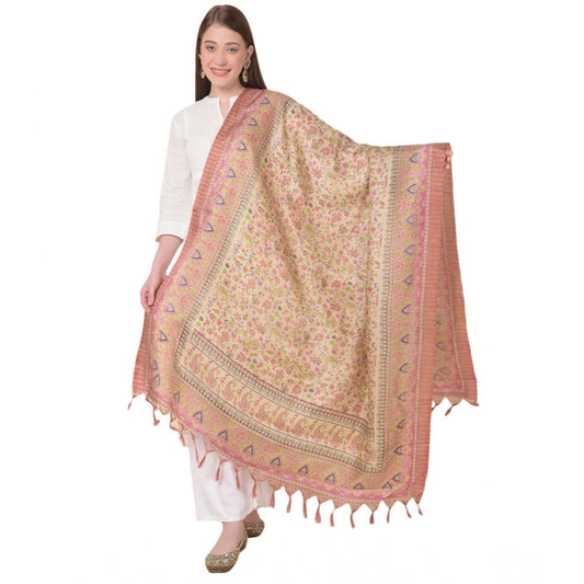 pkrkart Women's Art Silk Printed Dupatta (Pink, Length: 2.25 to 2.50 Mtr)
