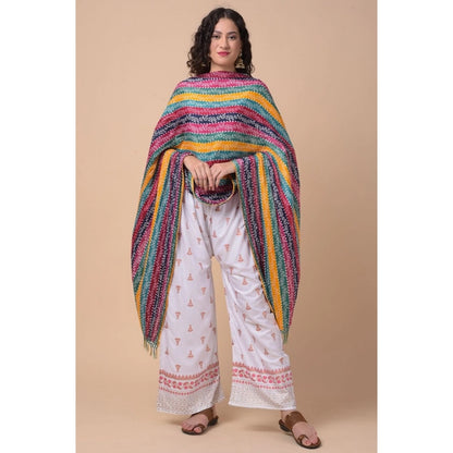 pkrkart Women's Chanderi Printed Dupatta (Multicolor, Length: 2.25 to 2.50 Mtr)