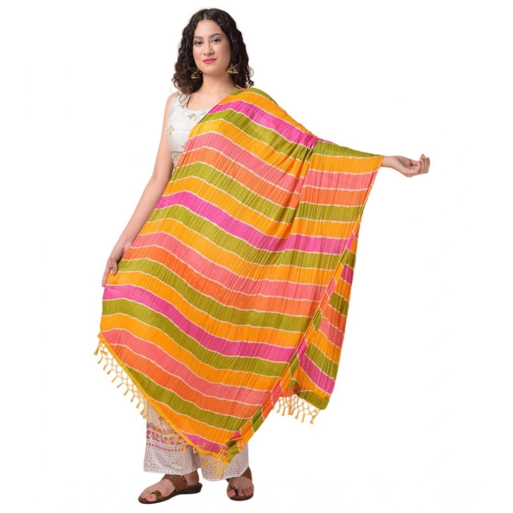 pkrkart Women's Chanderi Printed Dupatta (Multicolor, Length: 2.25 to 2.50 Mtr)