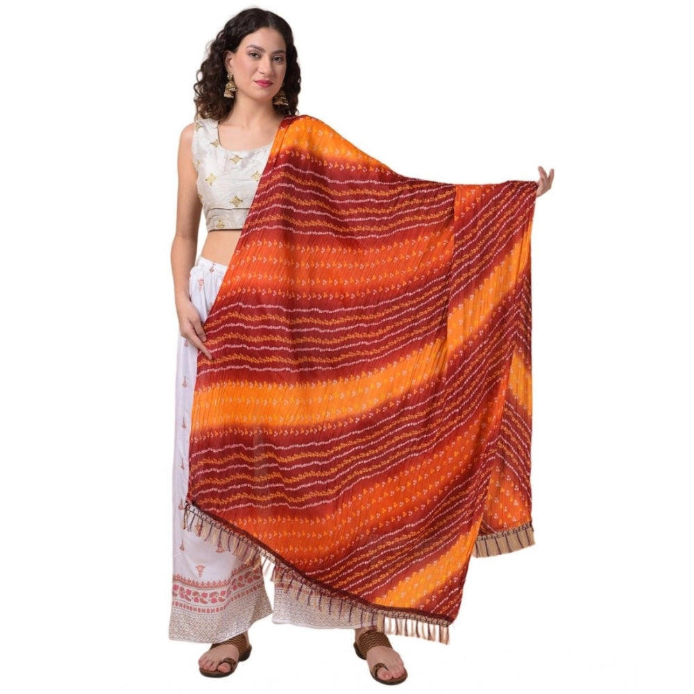 pkrkart Women's Chanderi Printed Dupatta (Multicolor, Length: 2.25 to 2.50 Mtr)