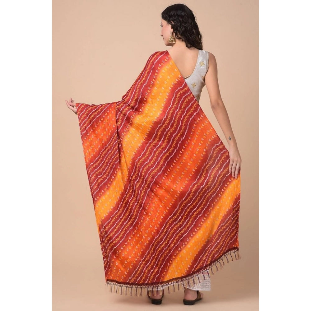 pkrkart Women's Chanderi Printed Dupatta (Multicolor, Length: 2.25 to 2.50 Mtr)
