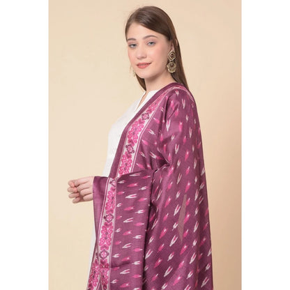 pkrkart Women's Art Silk Printed Dupatta (Purple, Length: 2.25 to 2.50 Mtr)