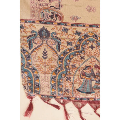 pkrkart Women's Art Silk Printed Dupatta (Gold, Length: 2.25 to 2.50 Mtr)