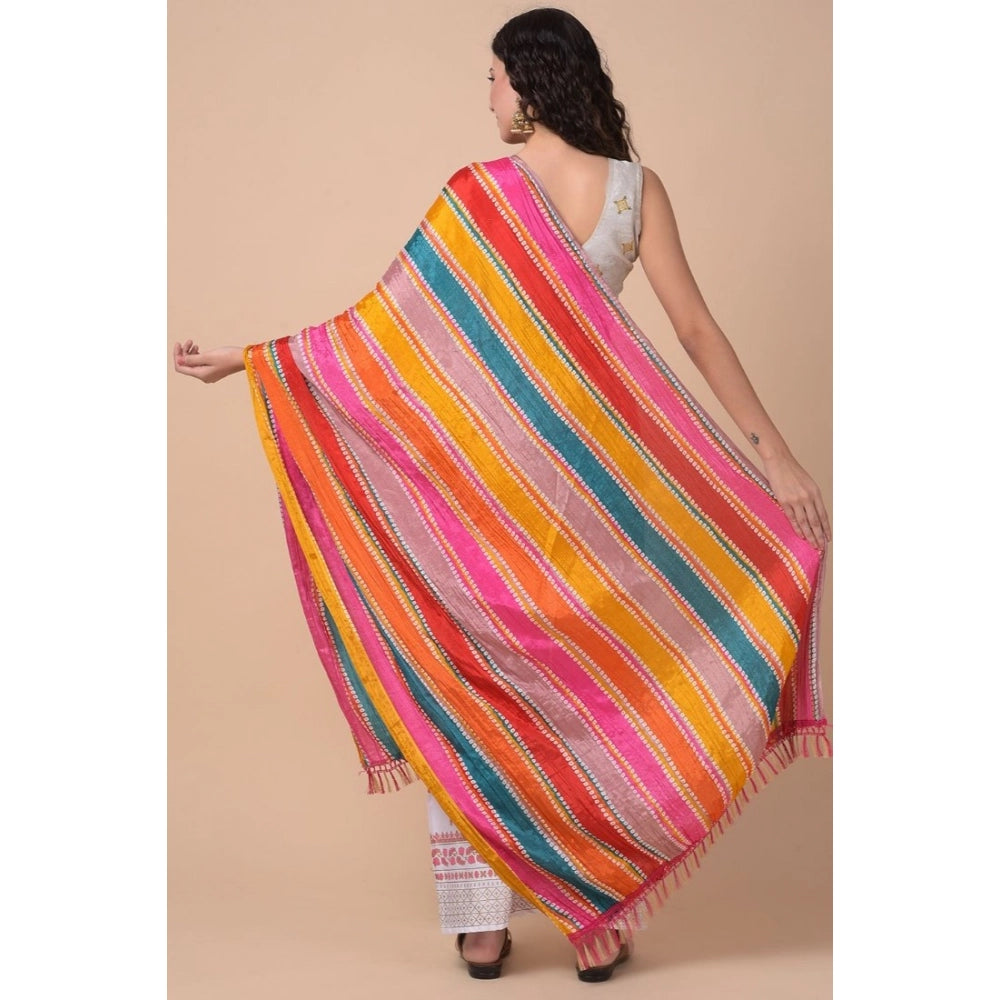 pkrkart Women's Chanderi Printed Dupatta (Multicolor, Length: 2.25 to 2.50 Mtr)