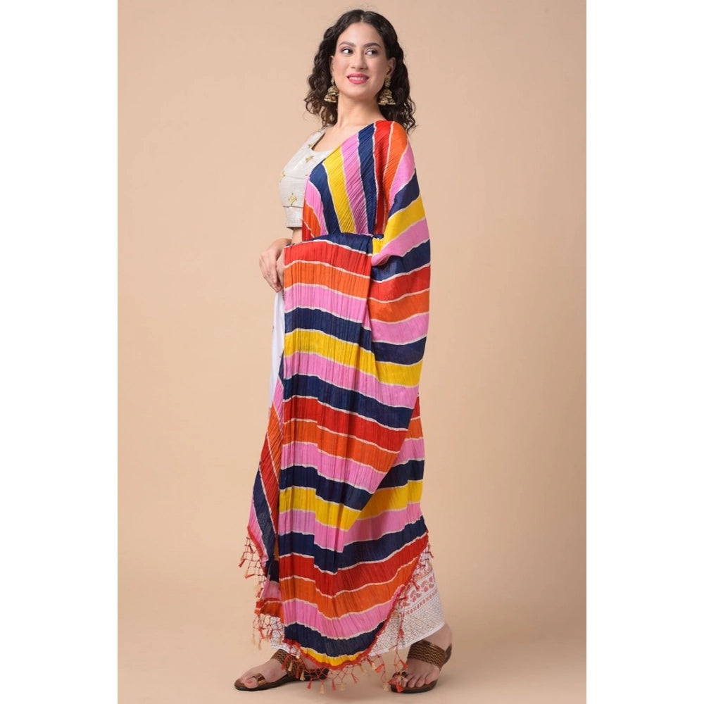 pkrkart Women's Chanderi Printed Dupatta (Multicolor, Length: 2.25 to 2.50 Mtr)