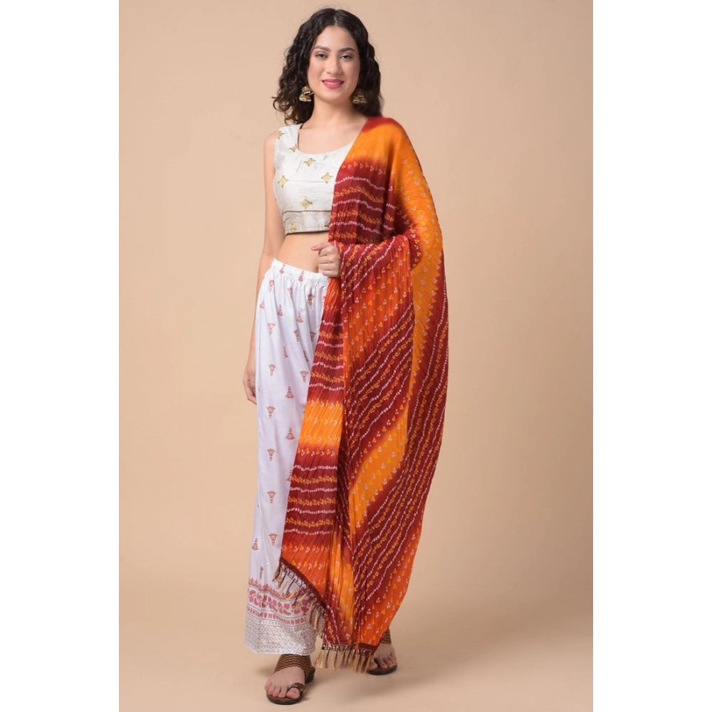 pkrkart Women's Chanderi Printed Dupatta (Multicolor, Length: 2.25 to 2.50 Mtr)