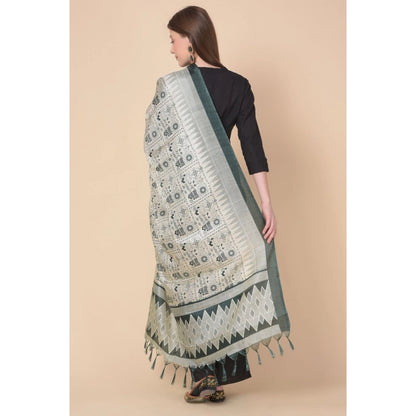 pkrkart Women's Art Silk Printed Dupatta (Grey, Length: 2.25 to 2.50 Mtr)