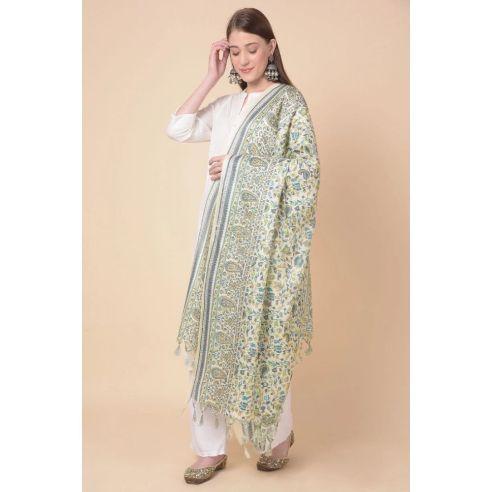 pkrkart Women's Art Silk Printed Dupatta (Off White, Length: 2.25 to 2.50 Mtr)