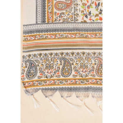 pkrkart Women's Art Silk Printed Dupatta (White, Length: 2.25 to 2.50 Mtr)