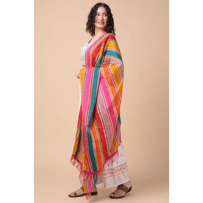 pkrkart Women's Chanderi Printed Dupatta (Multicolor, Length: 2.25 to 2.50 Mtr)