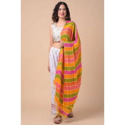 pkrkart Women's Chanderi Printed Dupatta (Multicolor, Length: 2.25 to 2.50 Mtr)