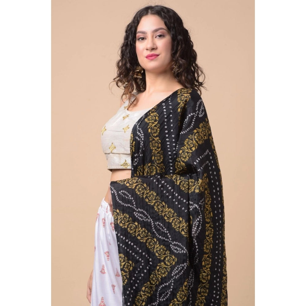 pkrkart Women's Chanderi Printed Dupatta (Multicolor, Length: 2.25 to 2.50 Mtr)