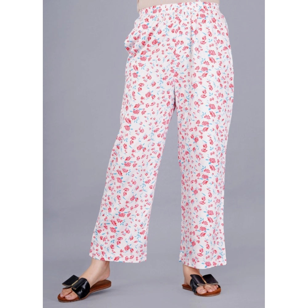 PKRKART Women's Casual Half Sleeve Printed Viscose Rayon Shirt With Pyjama Pant Night Suit Set (Baby Pink)