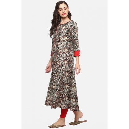 pkrkart Women's Casual 3/4 th Sleeve Printed Cotton Kurti (MultiColor)