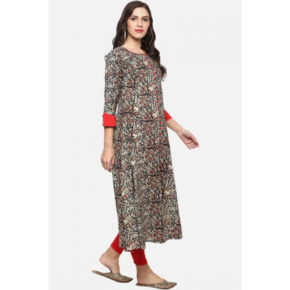 pkrkart Women's Casual 3/4 th Sleeve Printed Cotton Kurti (MultiColor)