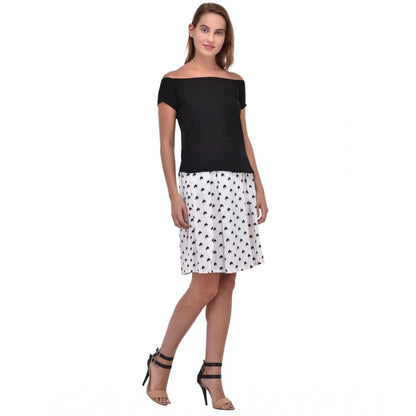 PKRKART Women's Cotton Blend Solid Short Sleeves Dress (Black)
