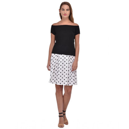 PKRKART Women's Cotton Blend Solid Short Sleeves Dress (Black)