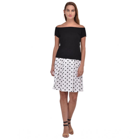 PKRKART Women's Cotton Blend Solid Short Sleeves Dress (Black)