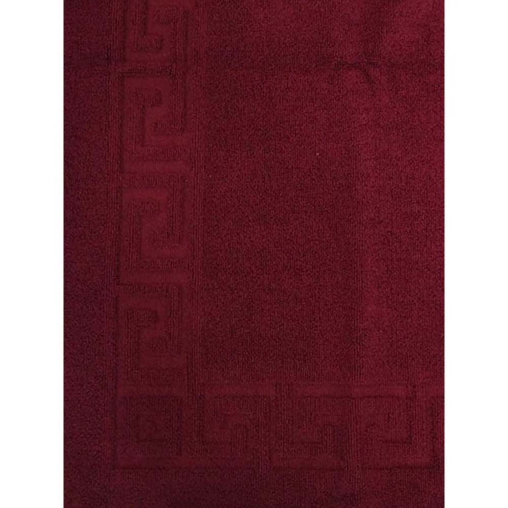 PKR Kart Solid Cotton Hotel Bathmats (Maroon)
