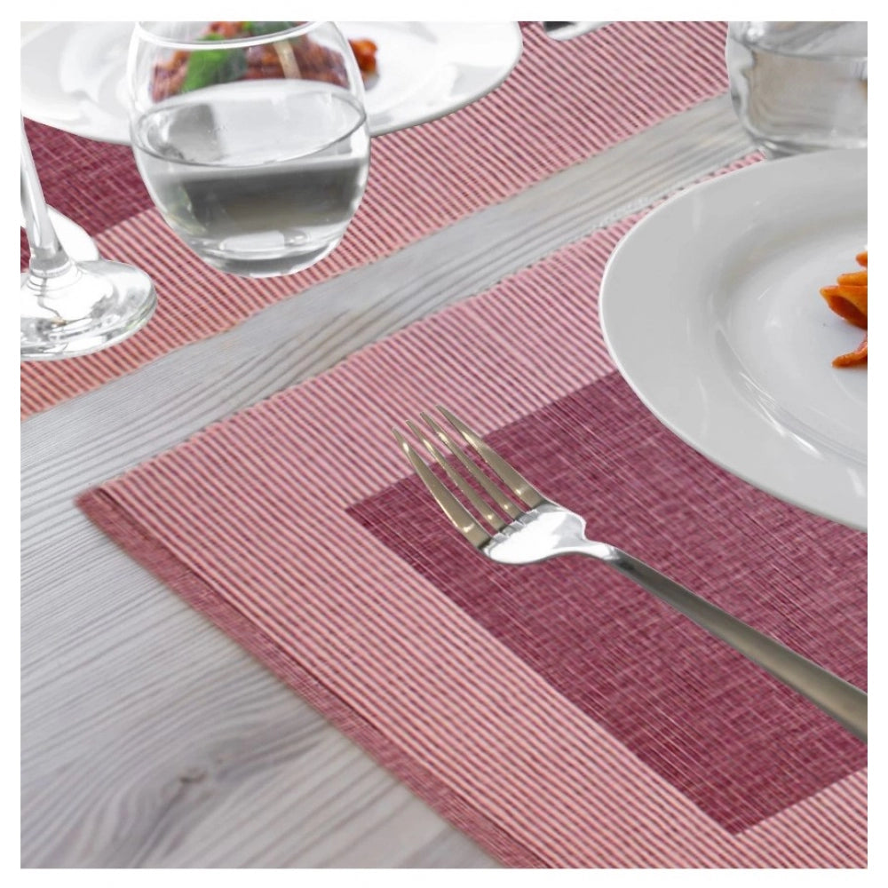 PKR Kart Ribbed Cotton Place Mats Sets (Purple)