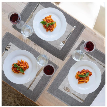 PKR Kart Ribbed Cotton Place Mats Sets (Grey)