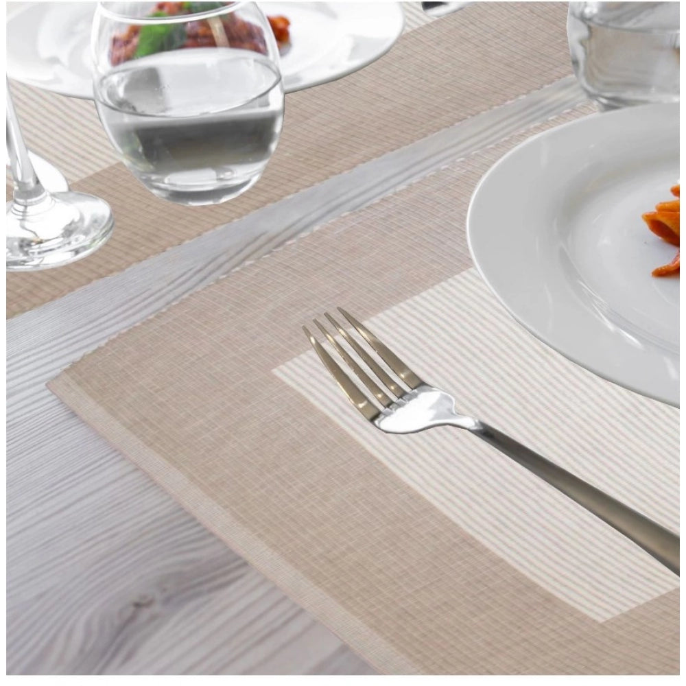 PKR Kart Ribbed Cotton Place Mats Sets (Cream)