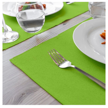 PKR Kart Solid Cotton Place Mats Sets (Green)