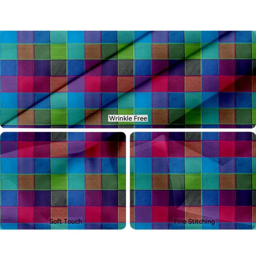 PKR Kart Checked Cotton Place Mats Sets (Multicolor)