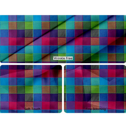 PKR Kart Checked Cotton Place Mats Sets (Multicolor)