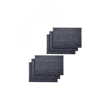 PKR Kart striped Vinyl Place Mats Sets (Black &amp; White)