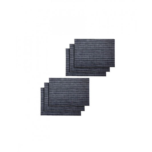 PKR Kart striped Vinyl Place Mats Sets (Black &amp; White)