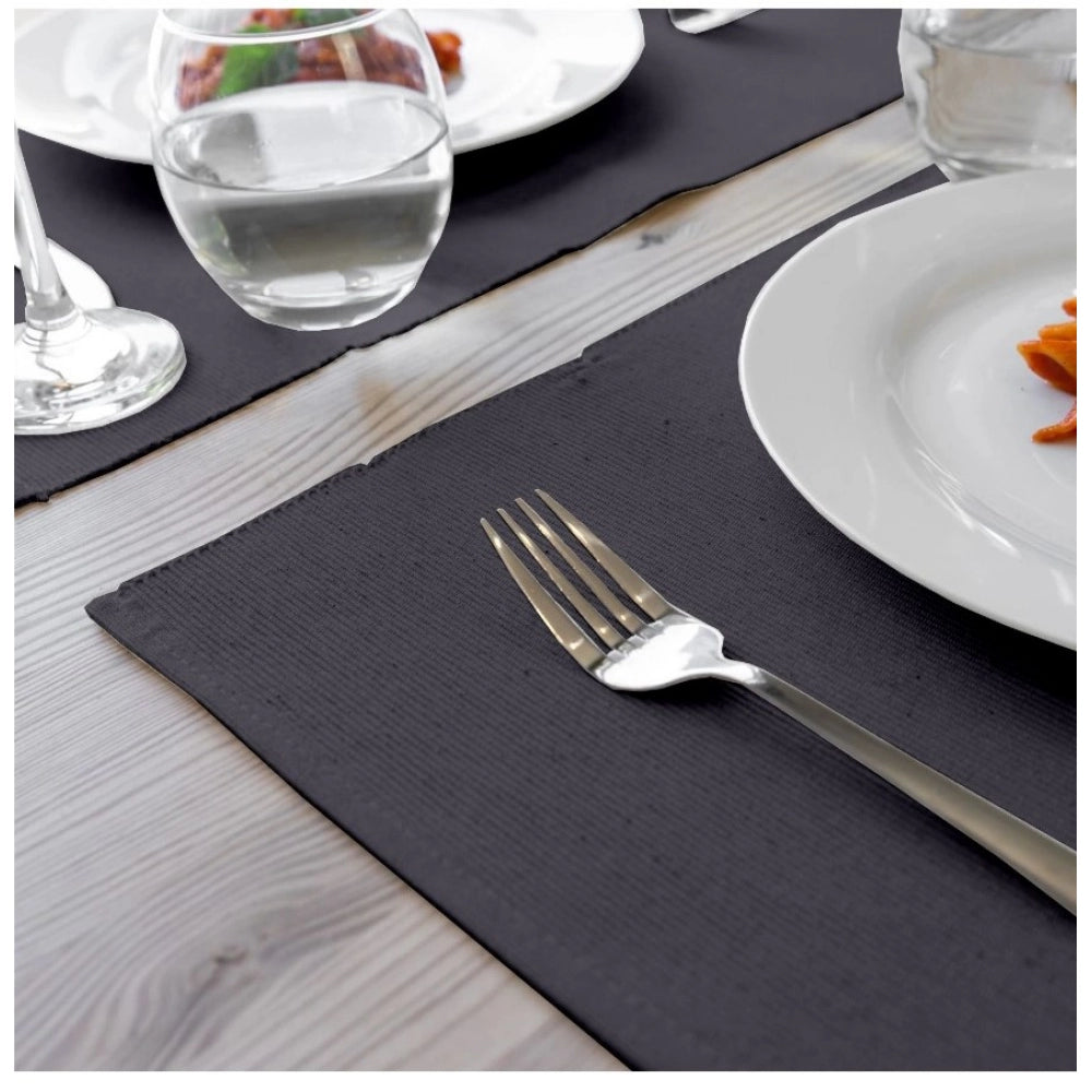 PKR Kart Ribbed Cotton Place Mats Sets (Grey)