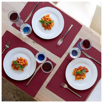 PKR Kart Ribbed Cotton Place Mats Sets (Maroon)
