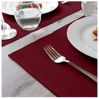 PKR Kart Ribbed Cotton Place Mats Sets (Maroon)