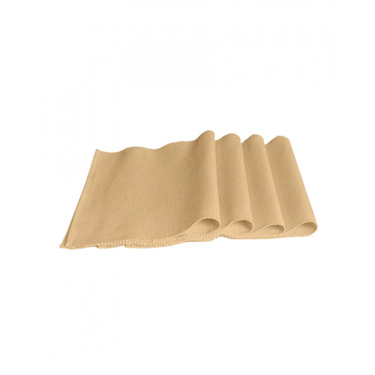 PKR Kart Ribbed Cotton Place Mats Sets (Beige)