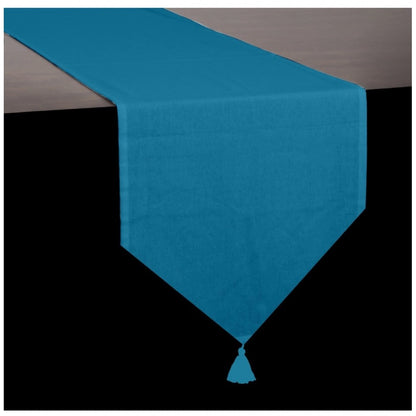 PKR Kart Solid Cotton Table Runners (Blue)