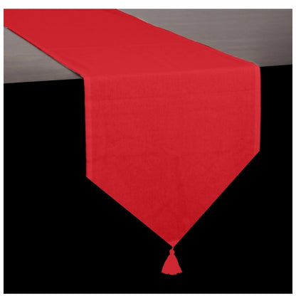PKR Kart Solid Cotton Table Runners (Red)