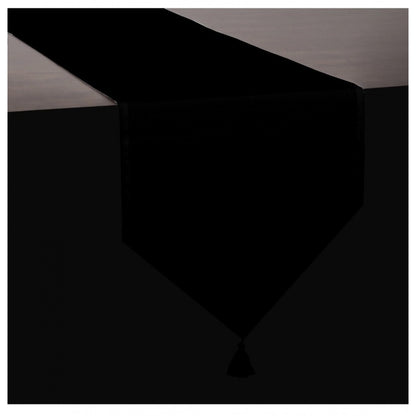 PKR Kart Solid Cotton Table Runners (Black)