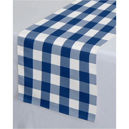 PKR Kart Checked Cotton Table Runners (Royal Blue)