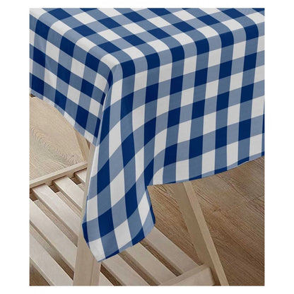PKR Kart Checked Cotton Checks Table Cloth (Blue)