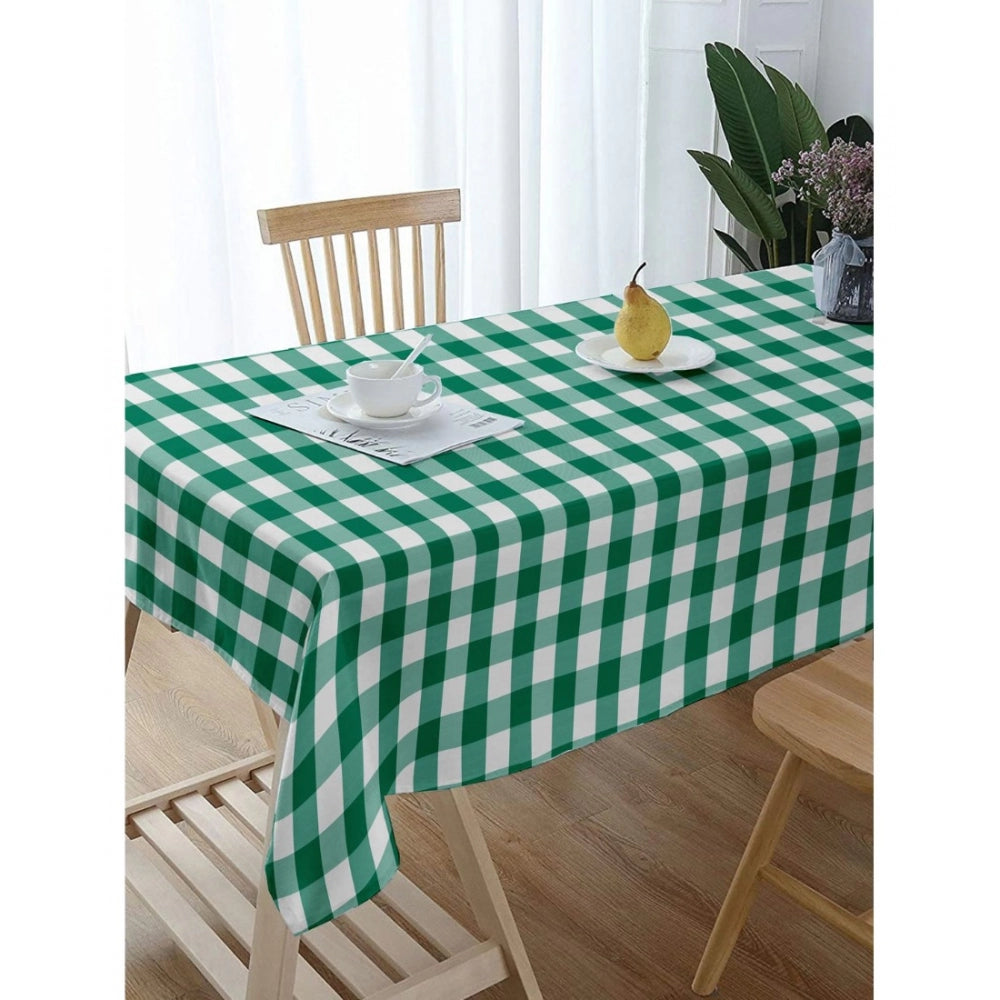 PKR Kart Checked Cotton Checks Table Cloth (Light Green)