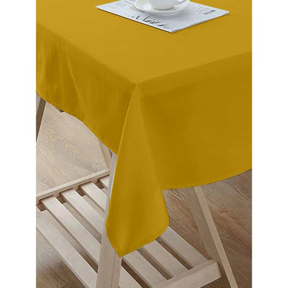 PKR Kart Solid Cotton Plain Table Cloth (Dark Yellow)