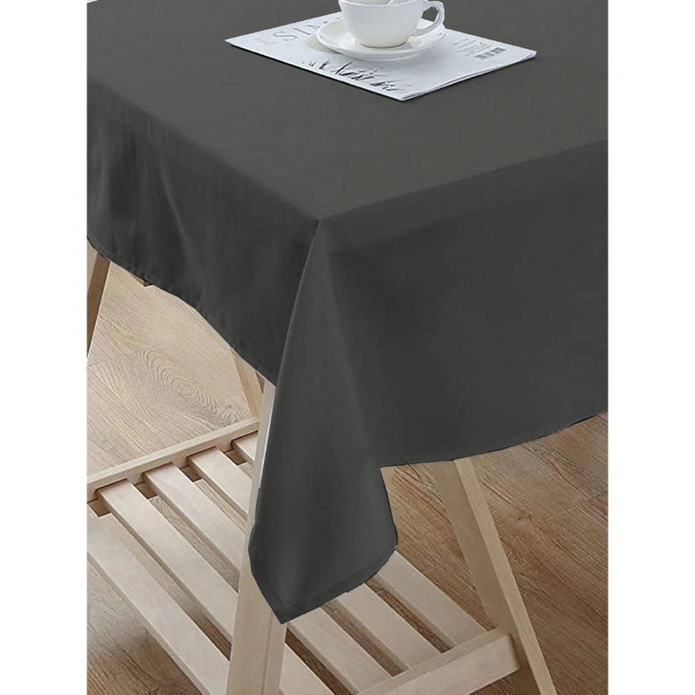PKR Kart Solid Cotton Plain Table Cloth (Dark Grey)