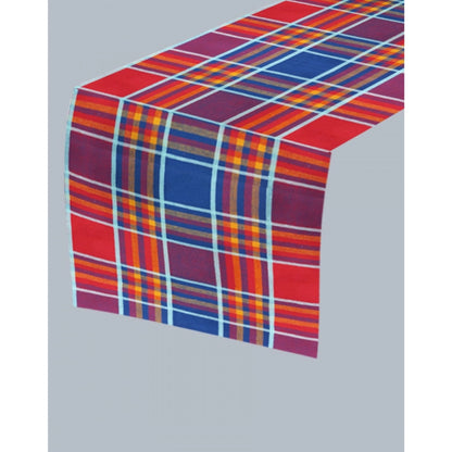 PKR Kart Checked Cotton Table Runners (Multicolor)