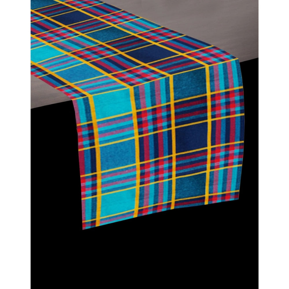 PKR Kart Checked Cotton Table Runners (Multicolor)