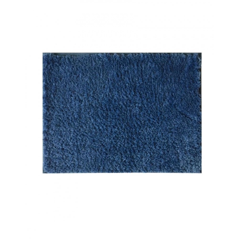 PKR Kart Solid Polyester Bathmat (Blue)