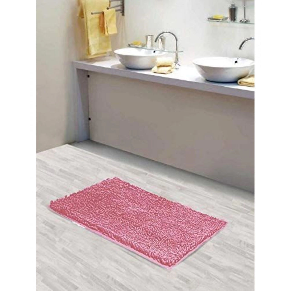 PKR Kart Solid Polyester Bathmat (Pink)