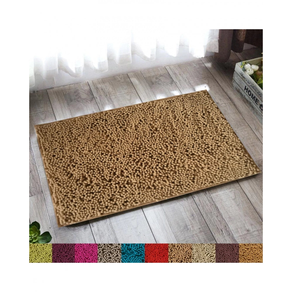 PKR Kart Solid Polyester Bathmat (Beige)